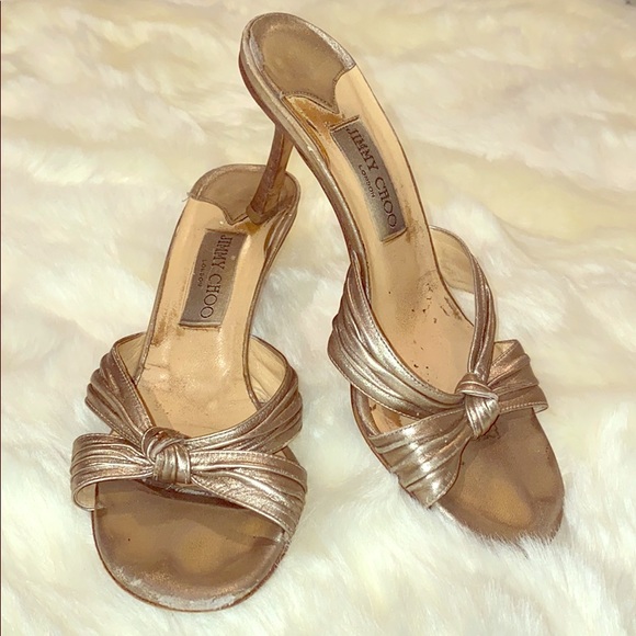 Jimmy Choo Shoes - Jimmy Choo Gold Heel size 38.5 (8.5)